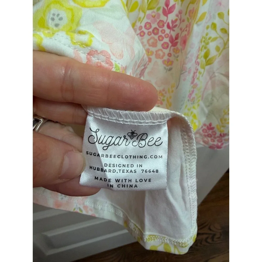 Sugar Bee Clothing Co Girls Floral Butterfly Peter Pan Collar Pocket Dress 10